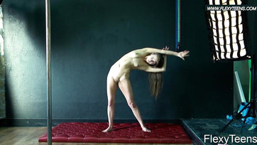 Egy piszkosul sexy bozontos puncijú hazai pipi tornázik pőrén Thumb